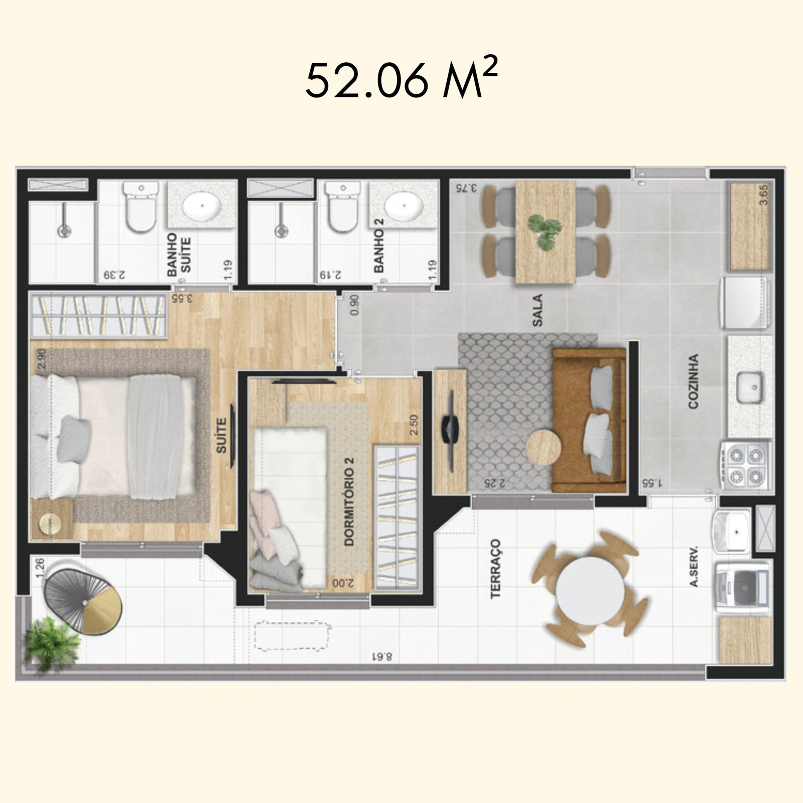 52.06 M²